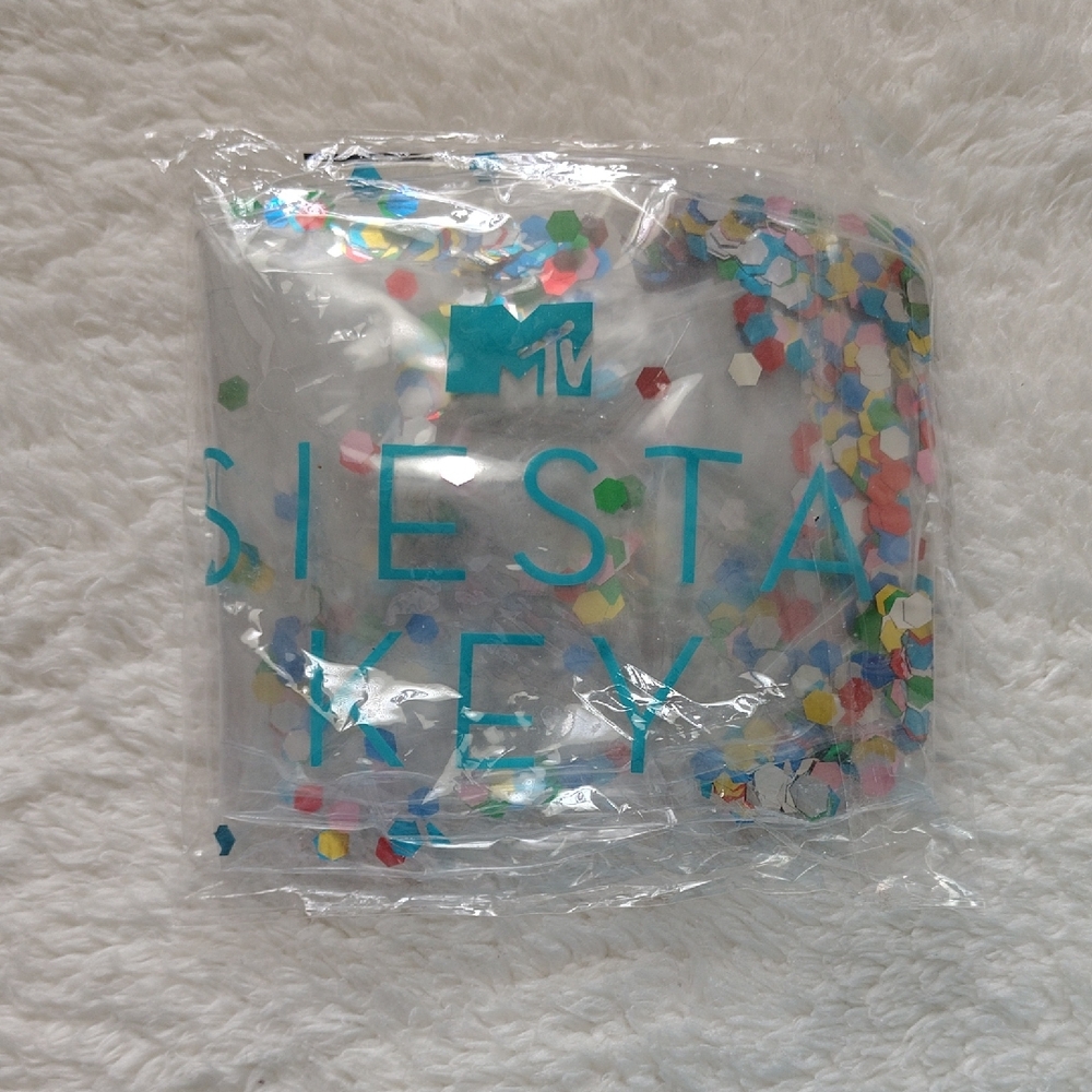 MTV Siesta Key Transparent Confetti Pouch